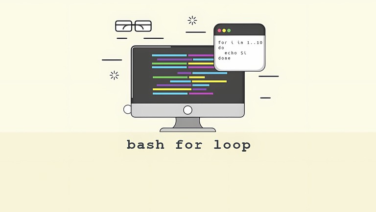 Bash for loop syntax examples in a terminal